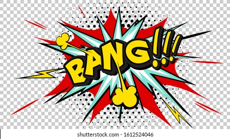 Knall, Pop Art Cloud Blase. Lächeln, wow, pow, cool, ok, oops, wtf lustige Sprechblase. Trendy Bunte Retro-Vintage-Hintergrund in Pop-Art Retro-Comic-Stil. Illustration leicht editierbar für Ihr Design.