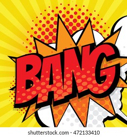 bang pop art comic book background vector illustration