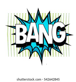 Bang pop art explosion over dotted background. vector illustration