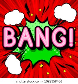 Bang pop art expression, retro background