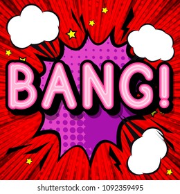 Bang pop art expression, retro background