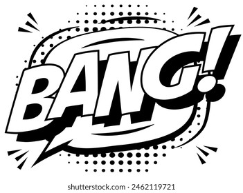 Bang pop art style black white color