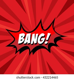 Bang template colorful speech bubbles and explosions in pop art style. Elements of design comic books.Vector illustration