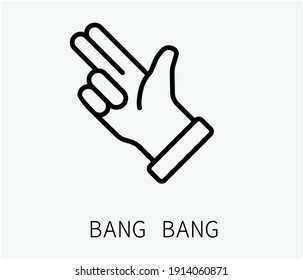 Bang bang vector icon.  Editable stroke. Symbol in Line Art Style for Design, Presentation, Website or Apps Elements. Pixel vector graphics - Vector