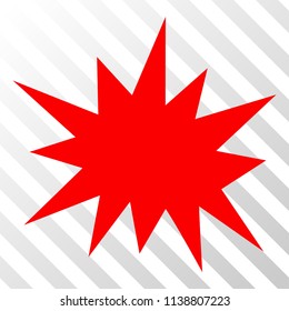 Bang vector icon. An illustration style is a flat iconic symbol on a hatched transparent background.