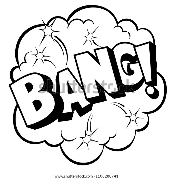 Bang Word Coloring Retro Vector Illustration Stock Vector (Royalty Free ...