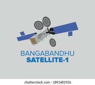 BANGABANDHU SATELITE 1 Vector illustration - BANGLADESHI 1ST COMMUNICATION SATELITE GRAPHIC TEMPLATES DESIGN