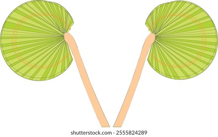 BangaliTraditional Hand-Fan Made of Palm Leaf Vector ats