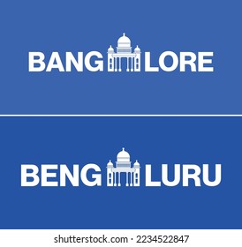 Bangalore. Bangalore city conceptual logotype with iconic place.