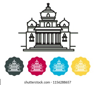 Bangalore City Icon - Vidhana Soudha Icon Illustration As EPS 10 File 