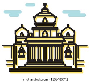 Bangalore City Icon - Vidhana Soudha Icon Illustration As EPS 10 File 