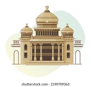 Bangalore City Icon Vidhana Soudha Icon Stock Vector (Royalty Free ...