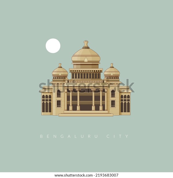 Bangalore City Icon - Vidhana Soudha Icon Illustration\
as EPS 10 File 