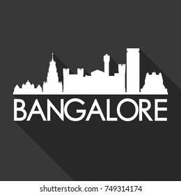 Bangalore Flat Icon Skyline Silhouette Design City Vector Art Famous Buildings.