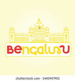 Bangalore Logo With Vidhana Soudha Karnataka Flag Color