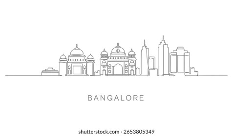 Bangalore skyline with Karnataka, India, and Cityscape.