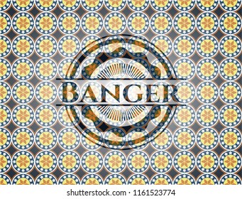 Banger arabesque style emblem. arabic decoration.