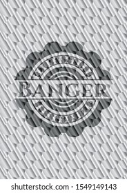 Banger silver badge. Scales pattern. Vector Illustration. Detailed.
