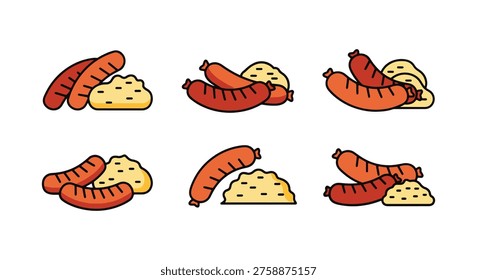 Bangers and Mash Line art minimal creative abstract illustration