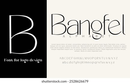 Bangfel vector alphabet font for logo design