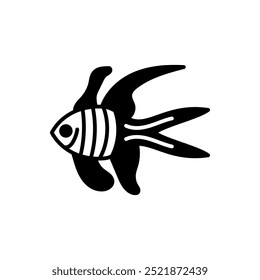 Icono del glifo del cardenal de Banggai, Ilustración vectorial