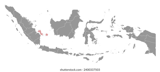 Bangka Belitung Islands province map, administrative division of Indonesia. Vector illustration.