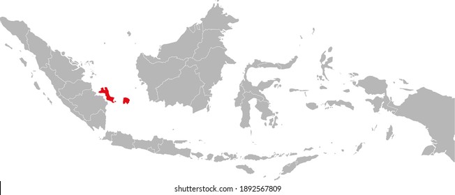 Bangka belitung province isolated on indonesia map. Gray background. Business concepts and backgrounds.