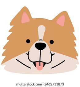 Bangkaew head cute on a white background, vector illustration.