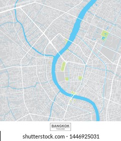 Bangkok City Vector Map, Thailand