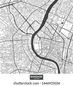 Bangkok City Vector Map, Thailand