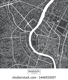 Bangkok City Vector Map, Thailand