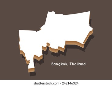 Bangkok, country of Thailand map shape vector in flat style