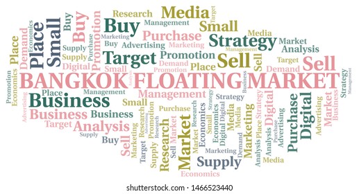 Bangkok Floating Market word cloud. Vector made with text only