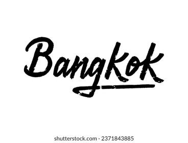 Bangkok hand lettering on white background.