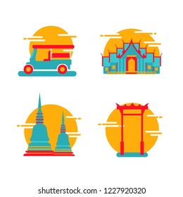 Bangkok icon landmark vector