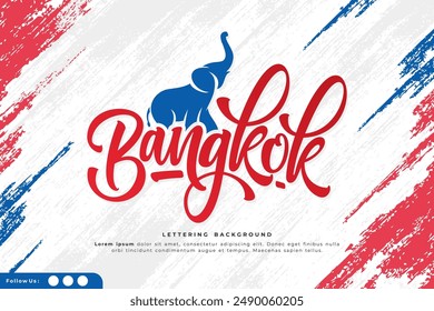 bangkok lettering background vector design