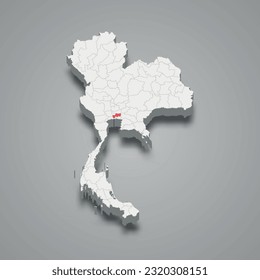 Bangkok province location Thailand 3d isometric map