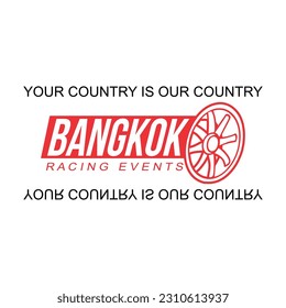 BANGKOK RACING EVENT text vector red COLL, for icon design.