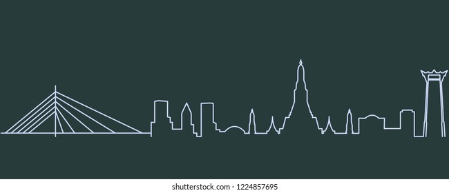 Bangkok Single Line Skyline