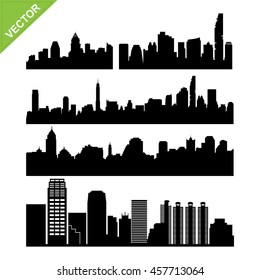 Bangkok skyline silhouettes vector set 2