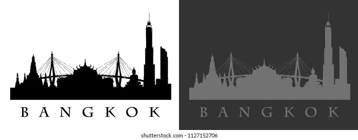 Bangkok skyline silhouette,vector illustration.