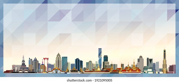 Skyline-Vektorgrafik-Poster auf schönem dreieckigem Hintergrund