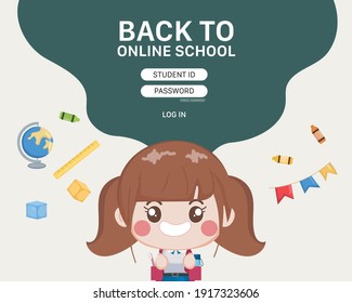 Bangkok Student Online school education log-in template.