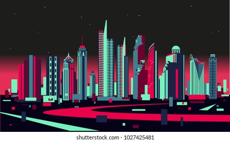 Bangkok stylized skyline