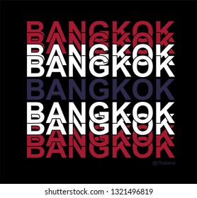 Bangkok Text,flag Color Thailand Graphic Print