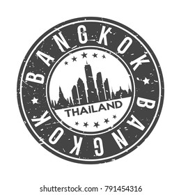 Bangkok Thailand Asia Stamp Logo Icon Symbol Design Skyline City