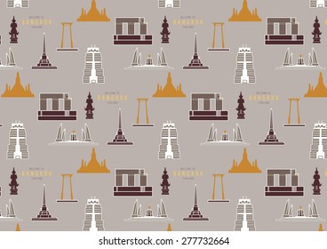 Bangkok Thailand city pattern- vector Illustration