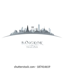 Bangkok Thailand City Skyline Silhouette. Vektorgrafik