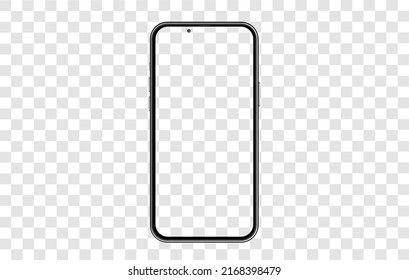 Bangkok, Thailand - June 14 , 2022: IPhone Pro Max On Transparent, Smartphone Mockup Frame Less Blank Screen, 3d Isolated Illustration Cell Phone Template For Infographics Or Presentation UI