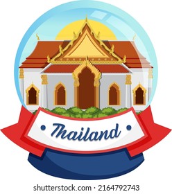 Bangkok Thailand Landmark Logo Banner illustration